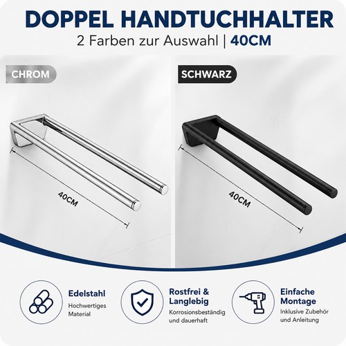 Handtuchhalter 40cm edelstahl - handtuchhalter,